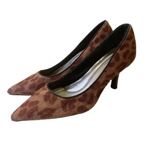 Comfort Plus Leopard Print Heels Pointed Toe Pumps Career Shoes 8.5